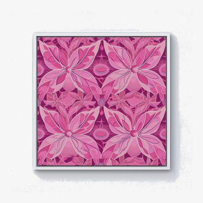 The Range Pink Abstract Floral Design Canvas Print - Pink / 40.6cm / White Frame