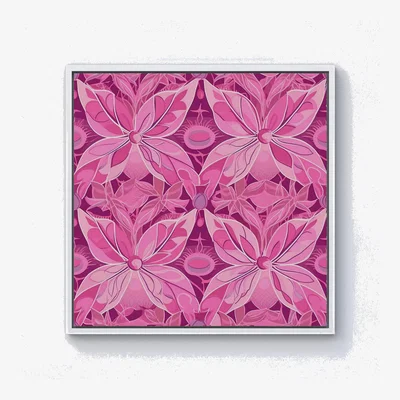 The Range Pink Abstract Floral Design Canvas Print - Pink / 40.6cm / White Frame