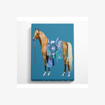 The Range Brown Horse With Colourful Gown Canvas Print - Black / 66.04cm