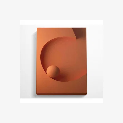 The Range Bright Orange Ball Canvas Print - Black / 50.8cm