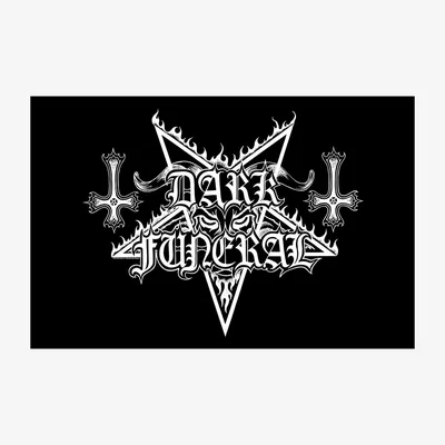 The Range Dark Funeral Logo Textile Poster - Black/White