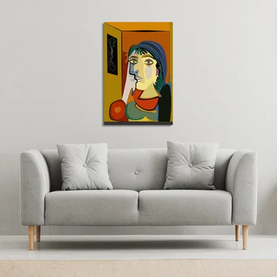 The Range thinking woman Canvas Print - Orange / 101cm / 77cm