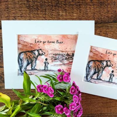 The Range Let's Go Home Bear Print - 8x6 Inch