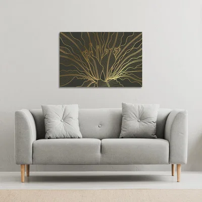 The Range monstera plant line art Canvas Print - Yellow / 46cm / 31cm