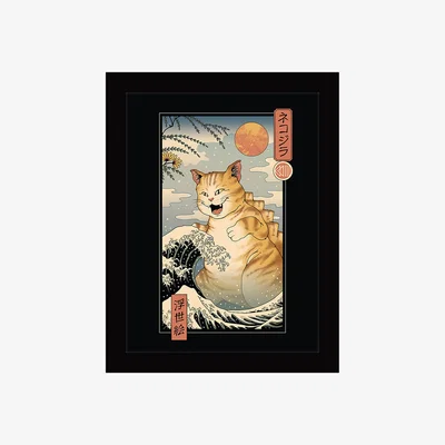 The Range Vincent Trinidad (Catzilla Ukiyoe) Framed Print