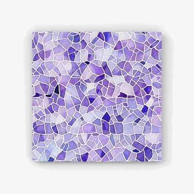 The Range Purple and White Mosaic Design HD Metal Print - Purple / 56cm