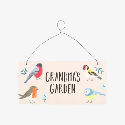 The Range Grandma's GardenBirds Sign - Light Pink