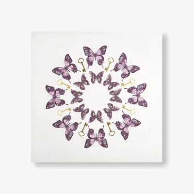 The Range Art for the Home Blissful Butterflies Printed Canvas - Purple