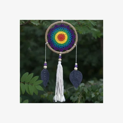 The Range Medium Rainbow Dream Catcher - Vegan, Handmade Bali Spirit Art - Multi