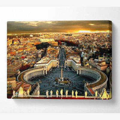 The Range Catholic Church Vatican Canvas Print Wall Art - Yellow / 81.28cm
