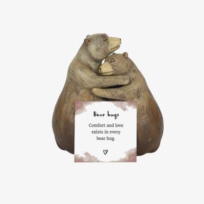 The Range Mini Bear Hug Couple Ornament - Brown