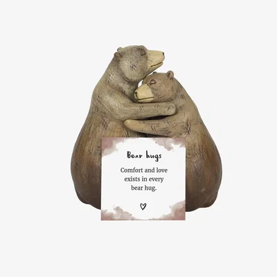 The Range Mini Bear Hug Couple Ornament - Brown