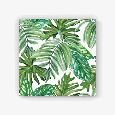 The Range Exotic Rainforest Leaves HD Metal Print - Green / 40cm
