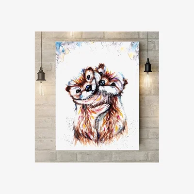 The Range Loving Otters Canvas - Brown / 81cm