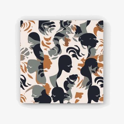 The Range Abstract Grey Brown Silhouette HD Metal Print - Brown / 40cm