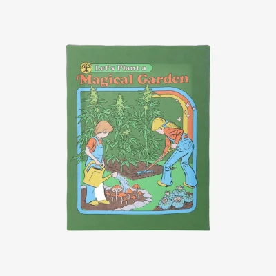 The Range Magical Garden Canvas Plaque by Steven Rhodes, 19x25cm - Green