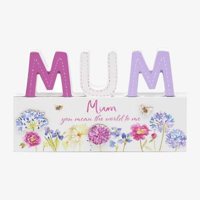 The Range Wooden Mum Standing Plaque - Multicolour