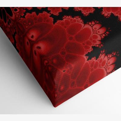 The Range Red On Black Flourish Canvas Print Wall Art - Yellow / 50.8cm