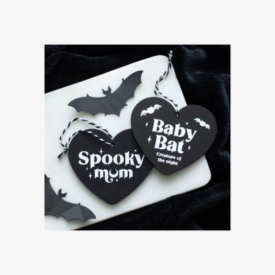The Range Baby Bat Creature Of The Night Hanging Heart Sign - Yellow