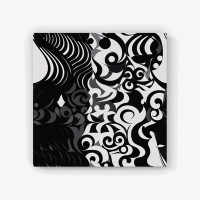 The Range Black Grey Abstract HD Metal Print - Black / 56cm