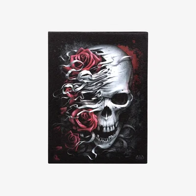 The Range 19X25Cm Skulls N Roses Canvas Plaque By Spiral Direct - Black