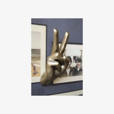Rockett St George Gold Peace Hand Wall Art & Coat Hook