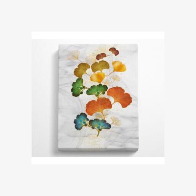 The Range Coloured Leaves On White Canvas Print - Black / 50.8cm