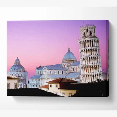 The Range Leaning Tower Of Pisa Canvas Print Wall Art - Yellow / 35.56cm