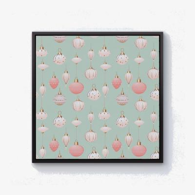 The Range Christmas Decorations Pink And Green Canvas Print - Green / 101.6cm / Black Frame