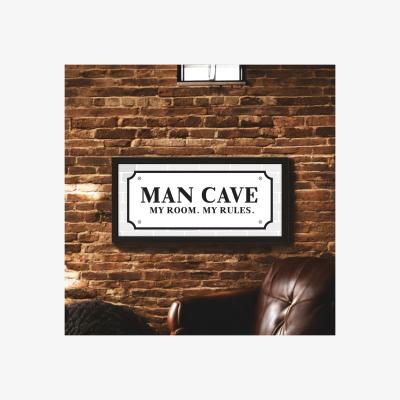 The Range Wall Art Framed Print For Him Man Cave My Room My Rules - Black