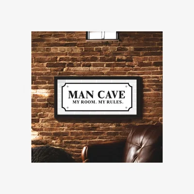 The Range Wall Art Framed Print For Him Man Cave My Room My Rules - Black