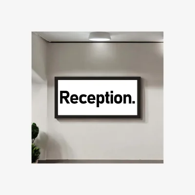 The Range Wall Art Framed Print  Reception Sign - Black