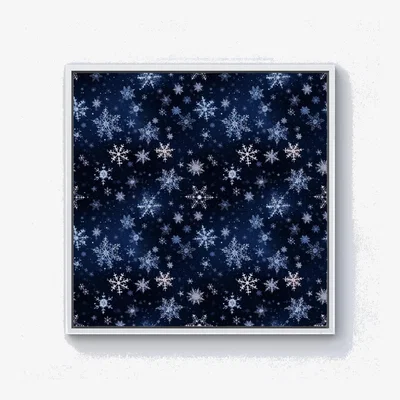 The Range Dreamy And Magical Snowflake Canvas Print - Blue / 101.6cm / White Frame