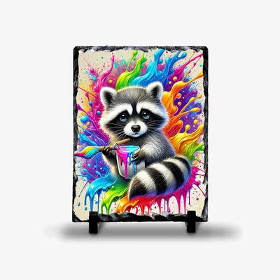 The Range Badger Painting Rock Slate - Slate
