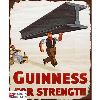 The Range Small Metal Sign Guinness Beer Advert Girder - Brown