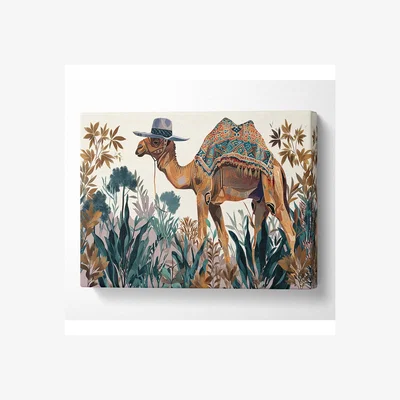 The Range Camel Hat Egypt Canvas Print - Black / 101.6cm