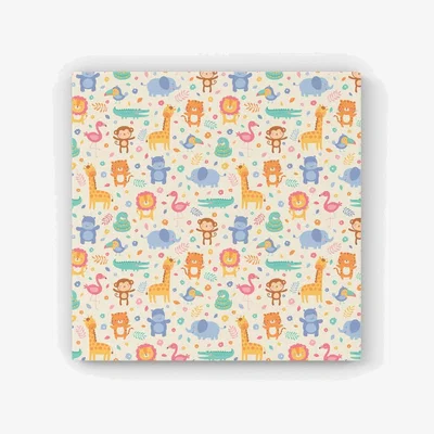 The Range Cute Pastel Jungle Animals HD Metal Print - Yellow / 30cm