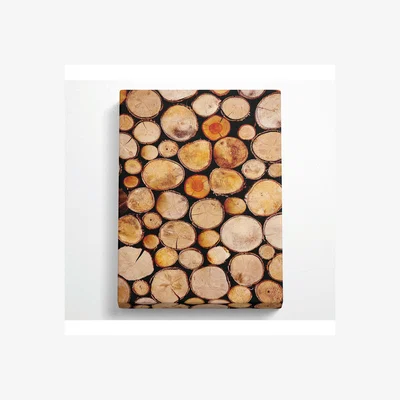 The Range Chopped Wood Canvas Print - Black / 35.56cm