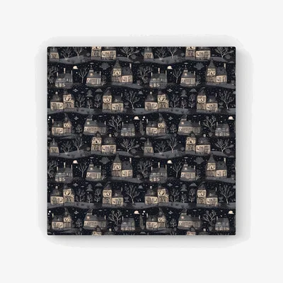 The Range Spooky Haunted Houses HD Metal Print - Grey / 40cm