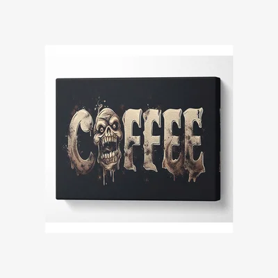 The Range Coffee Skulls Canvas Print - Black / 50.8cm