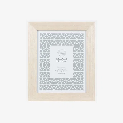 The Range Sahara Wood Effect Frame with White Edge - Light Wood / 8x6in