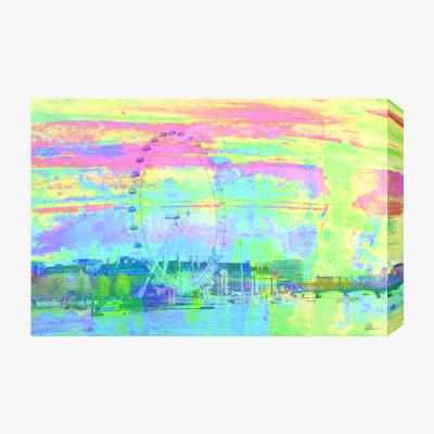 The Range Fuzzy London Graphic Art Wrapped on Canvas - Green / 46cm