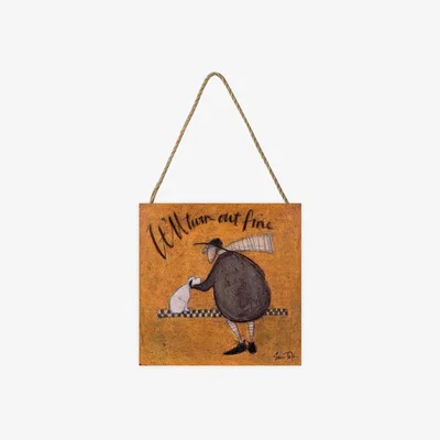 The Range Sam Toft (It'Ll Turn Out Fine) Wooden Block - White