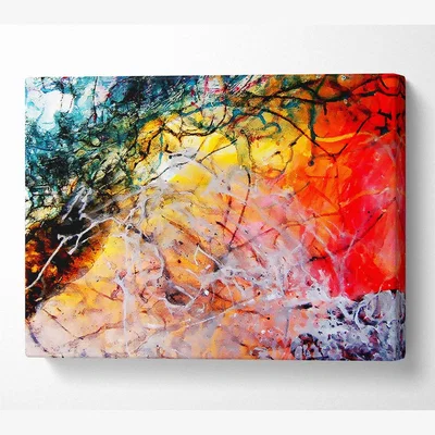 The Range Illusive Rainbow Trees Canvas Print Wall Art - Yellow / 101.6cm
