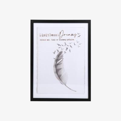The Range Endless Dreams Feather Foiled Framed Art - Black
