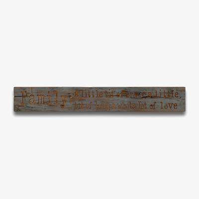 The Range Family Large Grey Wash Wooden Message Plaque Heartfelt Sign - Brown