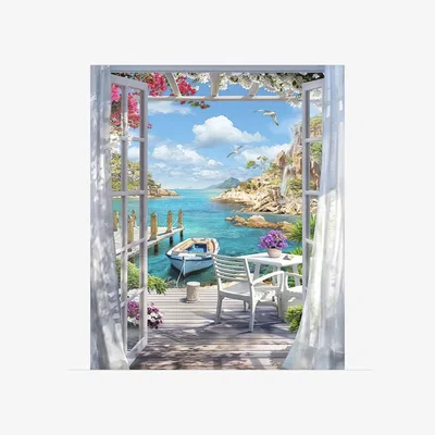 The Range Boat Dock Landscape Diamond Painting Kit - Multi