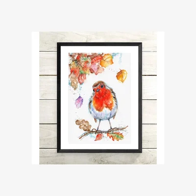 The Range Red Robin Framed Wall Art - Red