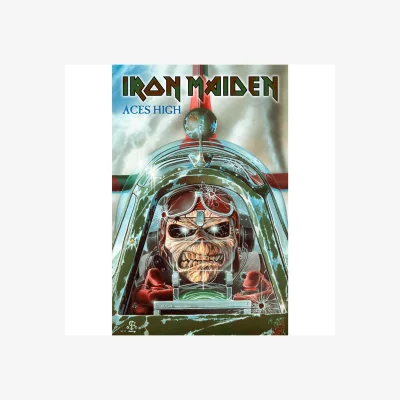 The Range Iron Maiden Aces High Textile Poster - Blue/Green/White