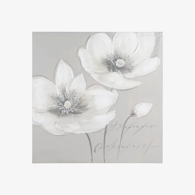 The Range Hand Painted Pearlescent Floral Canvas
